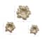 Set of 3 Gold Polystone Eclectic Floral Wall Decor, 17", 19", 26"